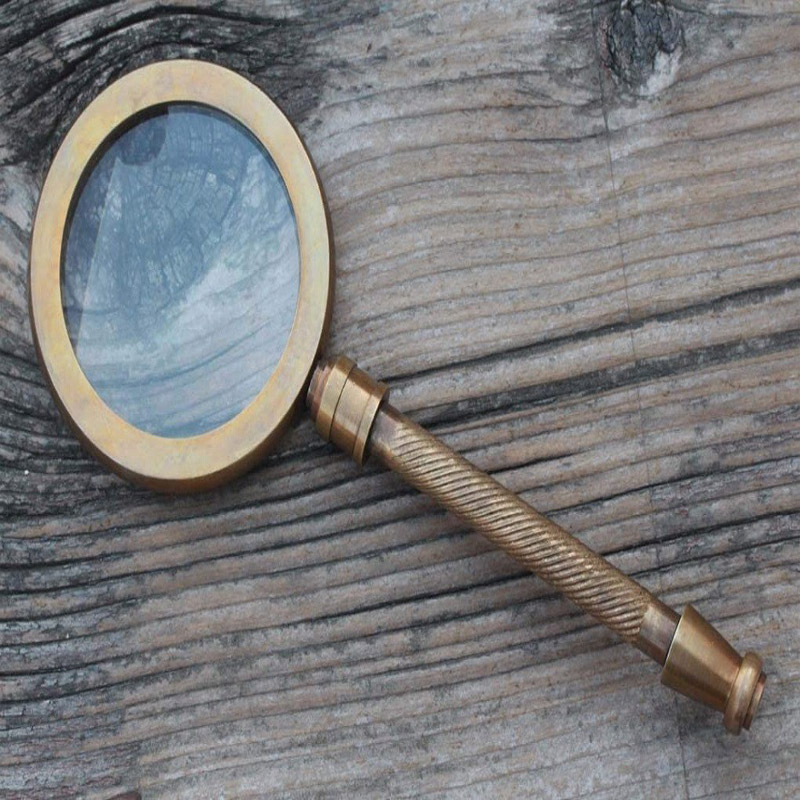 Magnifying Glass with Brass Handle, Handheld Magnifying Glass Lens, Antique Magnifier, Reading, Inspection, Coin and Stamp Inspection, Astrologer, Low Sight Elderly, Collectible Décor Gift 2.75