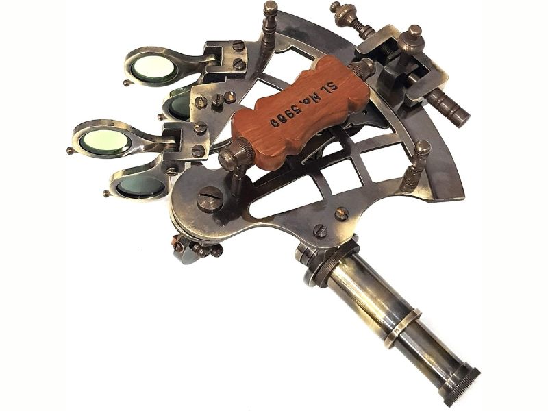 Antique Brass Sextant by J. Scott London 1753 with Wooden Box | Vintage Maritime Navigation Instrument | Nautical Collector’s Gift | Handcrafted Brass Sextant for Explorer & Sailor Decor