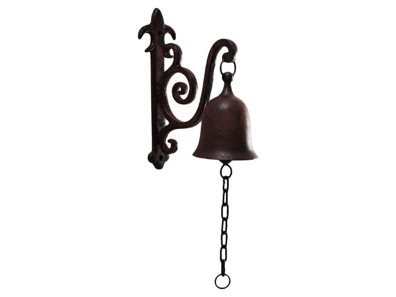 Vintage Cast Iron Dinner Bell – Rustic Entry Door Bell for Outdoor & Indoor Use, Wall Mounted Antique Farm Bell for Front Gate, Porch, Garden & Home Décor