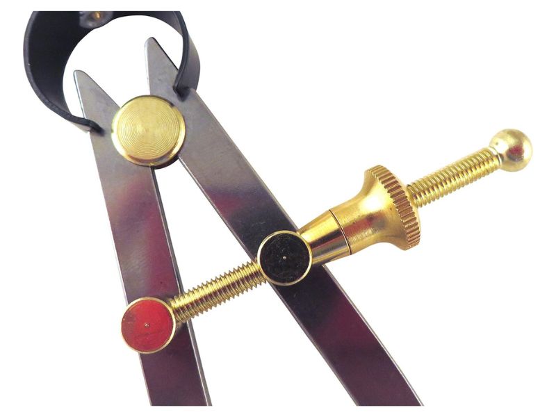 RII 3-Piece Toolmaker’s “Yankee” Divider & Caliper Set – Rapid Adjust Spring Nut Dividers, Inside ID & Outside OD Calipers, 0-6.5" / 165 mm Range, Brass Fulcrum, Fine Adjustment, Flat Leg – Models C7-6 C8-6 C9-6