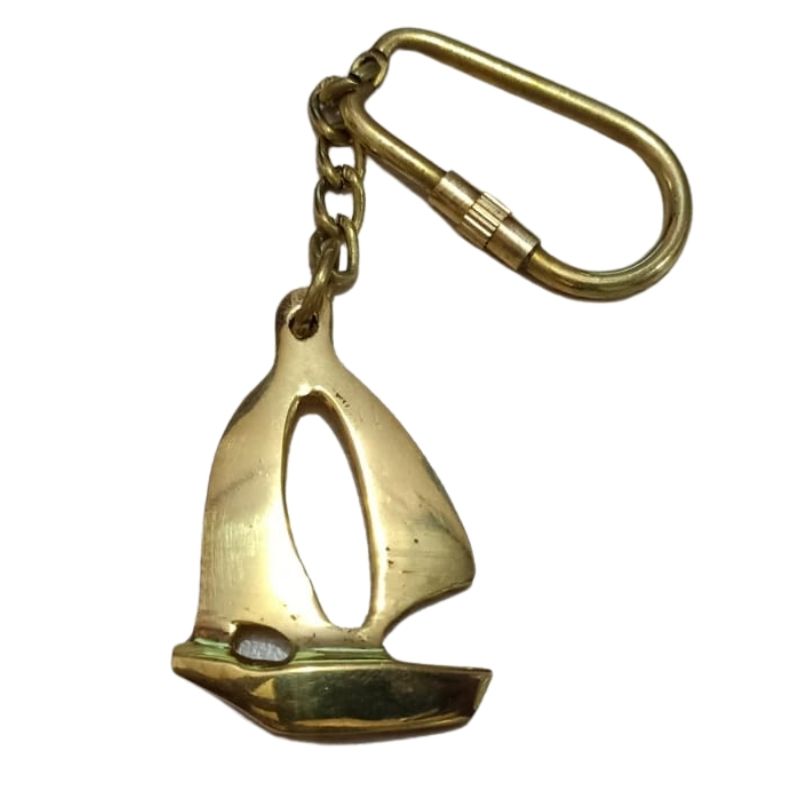  Handmade Brass Ship Key chain 2 Inches Key ring