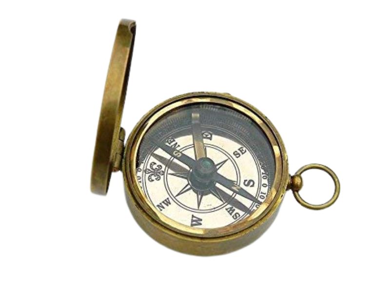 Vintage Brass Pocket Compass by W. Ottway & Co Ltd – Ealing 1915 London Maritime Nautical Compass with Leather Case | Antique Collectible Gift for Sailors, Explorers & Home Décor