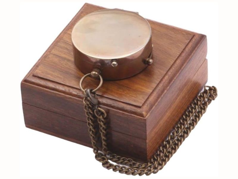 To My Husband I Love You Engraved Brass Compass with Wooden Box | Romantic Anniversary Gift for Him | Vintage Keepsake Gift for Men | 5th 25th 50th Wedding Day Love Gift | Unique Husband Gift