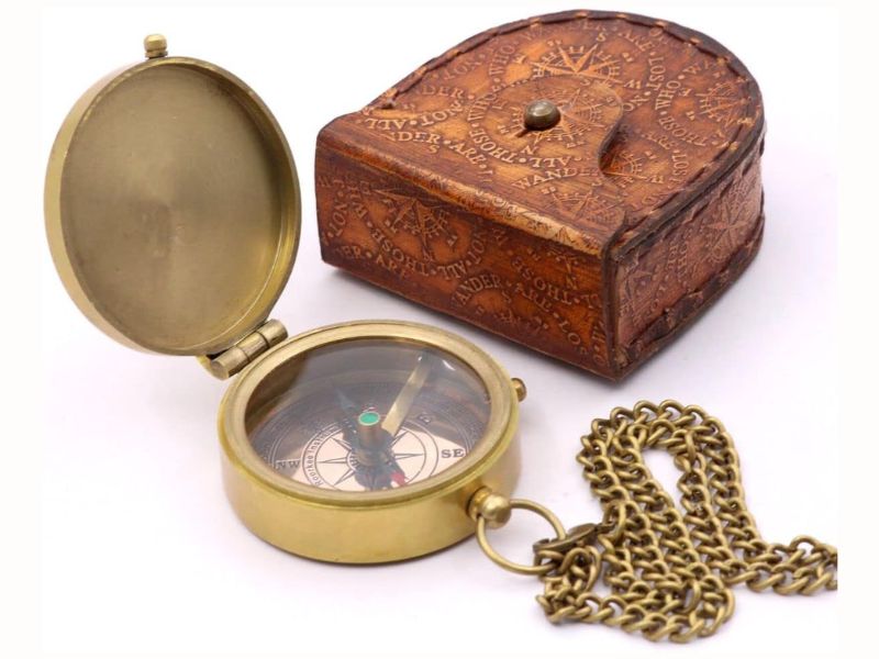 Engraved Dad to Son Compass – I Love You Gift from Father to Son – Inspirational Brass Compass with Leather Case – Perfect Birthday, Graduation, or Confirmation Keepsake – Handmade by Roorkee Instruments India