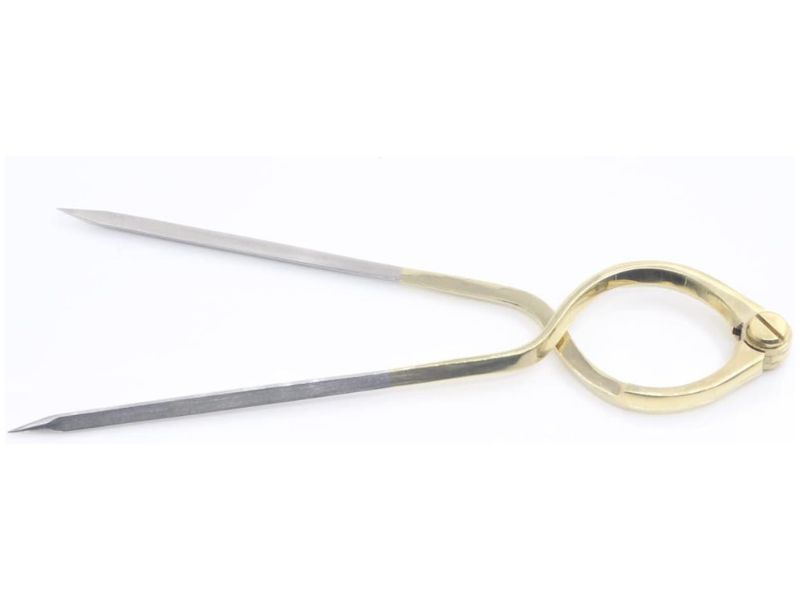 Nautical Brass Navigation Divider for Maritime and Naval Use – Antique Geometry Drafting Compass – Professional Solid Brass Drawing and Measuring Tool with Leather Case – Ideal for Map Plotting, Sailing, and Art Projects