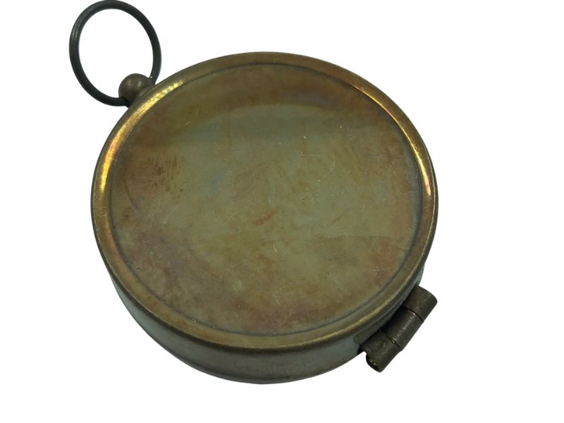 Antique Brass Pocket Compass with Hinged Lid – Vintage Bronze Finish Navigation Compass for Hiking, Camping, Outdoor Adventure & Gifts