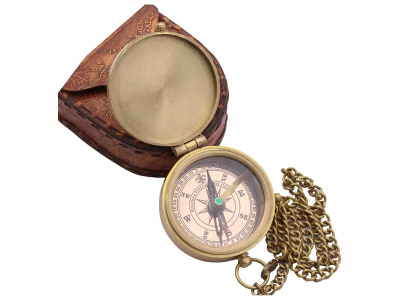 To My Son Compass – Engraved Brass Compass with Chain & Leather Case – Inspirational Quote Gift from Mom & Dad – Vintage Navigation Compass for Graduation, Birthday, Christmas, Keepsake