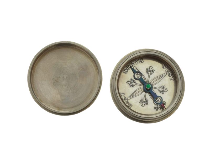 “Be Strong and Courageous” Engraved Brass Compass with Leather Case – Christian Gift of Faith & Guidance (Joshua 1:9)