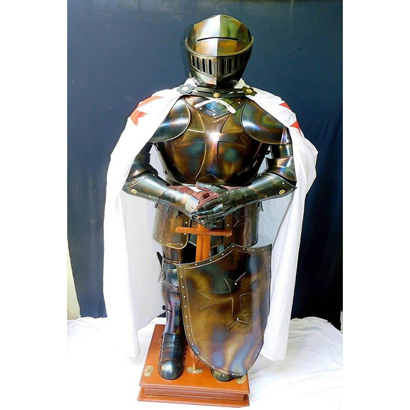Medieval Knight Wearable Suit of Armor Crusader Combat Full Body Armor AR21