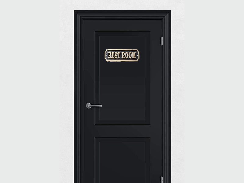 Brass \'\'Rest Room\'\' Sign – Solid Cast Brass Wall Plaque | Vintage Rest Room Door Sign | Handmade Bathroom Decor Plate | Polished Finish | Classic Home, Office, Café, Bar, Restaurant Accessory