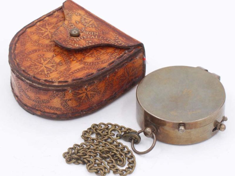 To My Husband Engraved Brass Compass with Leather Box, I Love You Quote, Anniversary Gift, Romantic Keepsake for Husband, Vintage Nautical Compass Gift for Him