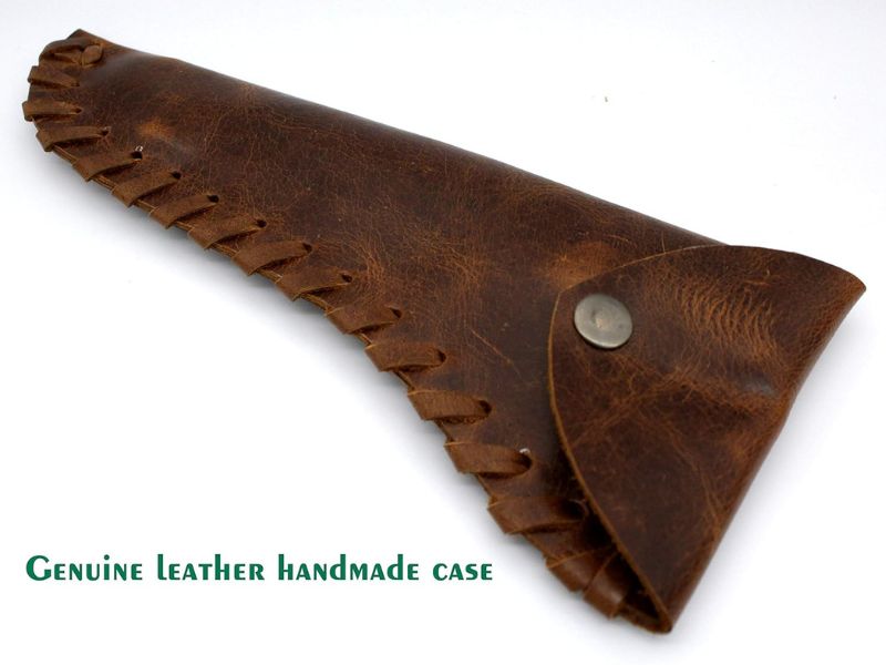 8-Inch Brass Pencil Marking Compass with Leather Cover – Heavy-Duty Scriber and Divider for Woodworking, Metalwork, Drafting & Map Plotting – Precision Wing Compass for Drawing Circles & Layout Marking