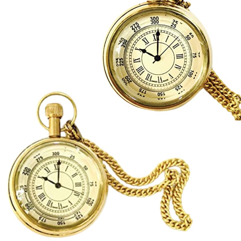 Handmade Shiny brass Roman Numeric Pocket Watch