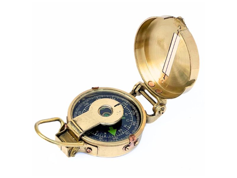 Marine Finish Polished Brass Military Compass | Vintage Nautical Navigation Device | Handmade Maritime Compass for Collectors, Decor & Gifts