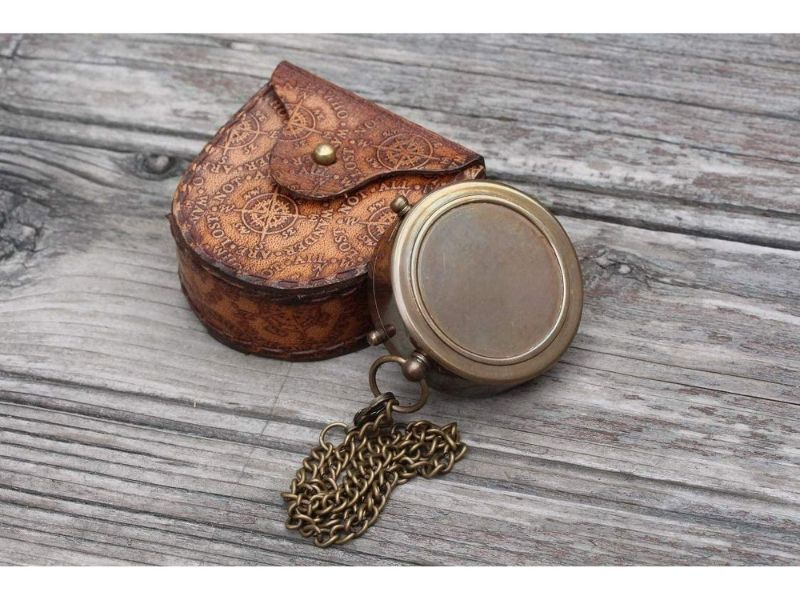 To My Daughter Compass from Dad – Engraved Brass Compass with Leather Case – Vintage Nautical Gift for Daughter – Inspirational Quote “Enjoy the Ride & Find Your Way Back Home” – Graduation Gift