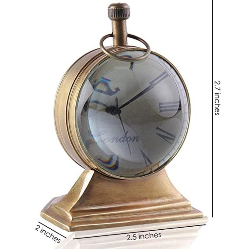 Handmade Antique Brass Anchor London Table clock