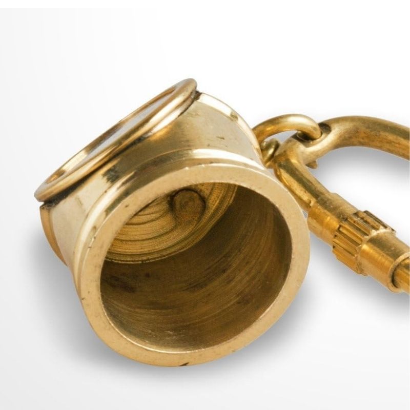 Handmade Brass Miniature Marine Helmet Compass Keychain Nautical Gift
