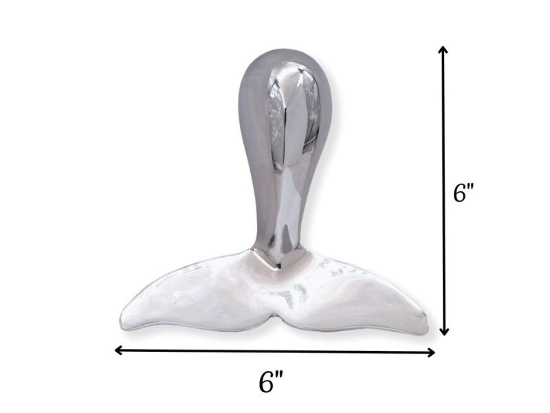 Solid Brass Humpback Whale Tail Door Knocker – Nickel Finish Nautical Decor for Front Door, Beach House, Coastal Home, Ocean Theme Entry Hardware, Handcrafted Marine Style Gift