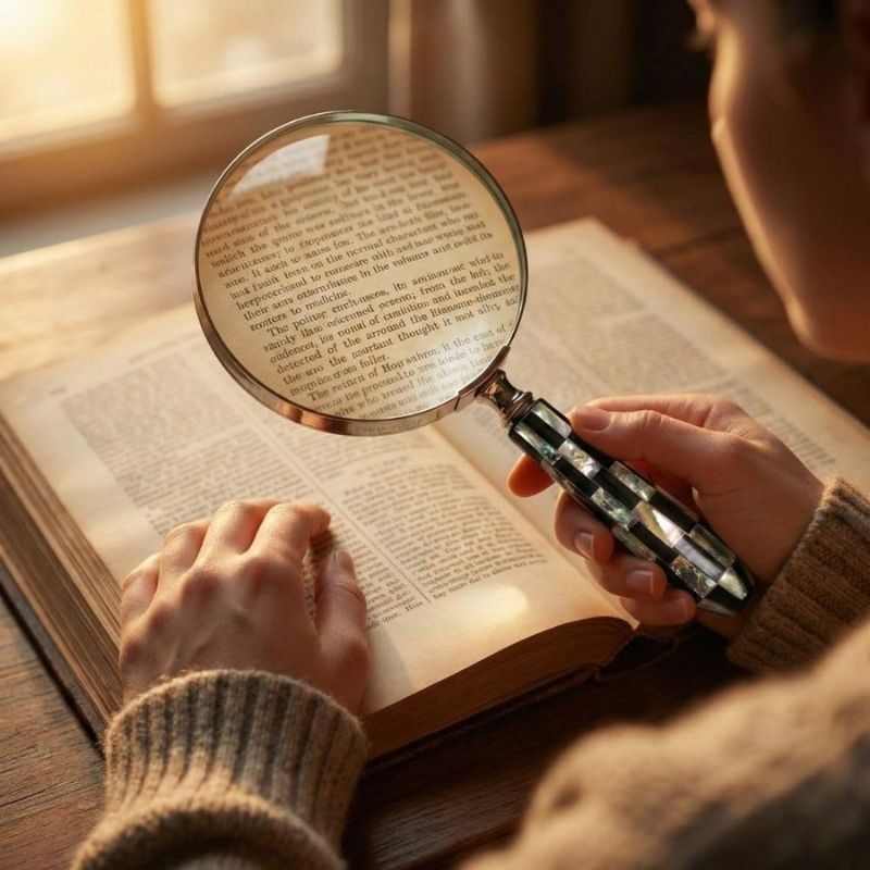 Magnifying Glass with Mother of Pearl Handle, Handheld 10x Magnifying Glass Lens, Antique Magnifier, Reading, Inspection, Coin &amp;amp; Stamp, Astrologer, Low Sight Elderly Collectible Décor Gift 4