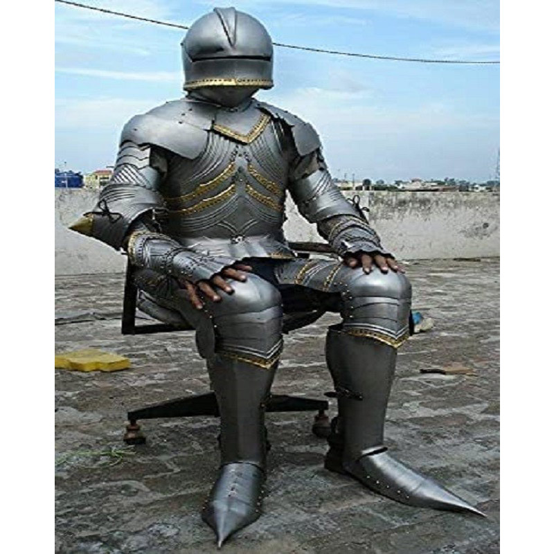 Medieval Knight Wearable Suit of Armor Crusader Gothic Full Body Armor AG04