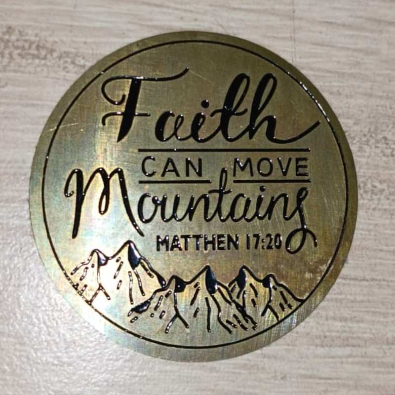 HANDMADE BRASS DIAL FAITH CAN MOVE MOUNTAINS 44 MM