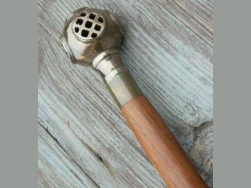 Antique Brass Diving Helmet Handle Walking Cane – Vintage Nautical Style Wooden Stick for Men & Women – Handcrafted Decorative Brass Handle Cane, Collectible Gift for Walking & Display