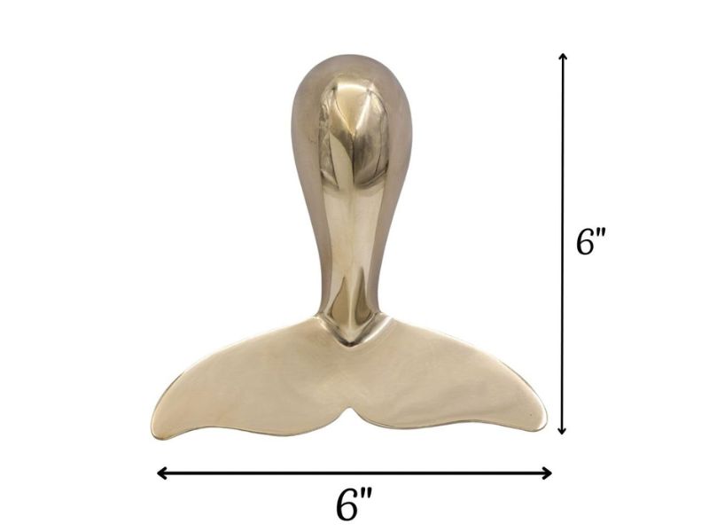 Solid Brass Humpback Whale Tail Door Knocker – Nautical Marine Décor for Front Door, Coastal Beach House Hardware, Handcrafted Vintage Whale Tail Design, Polished Brass Finish, Easy Mounting
