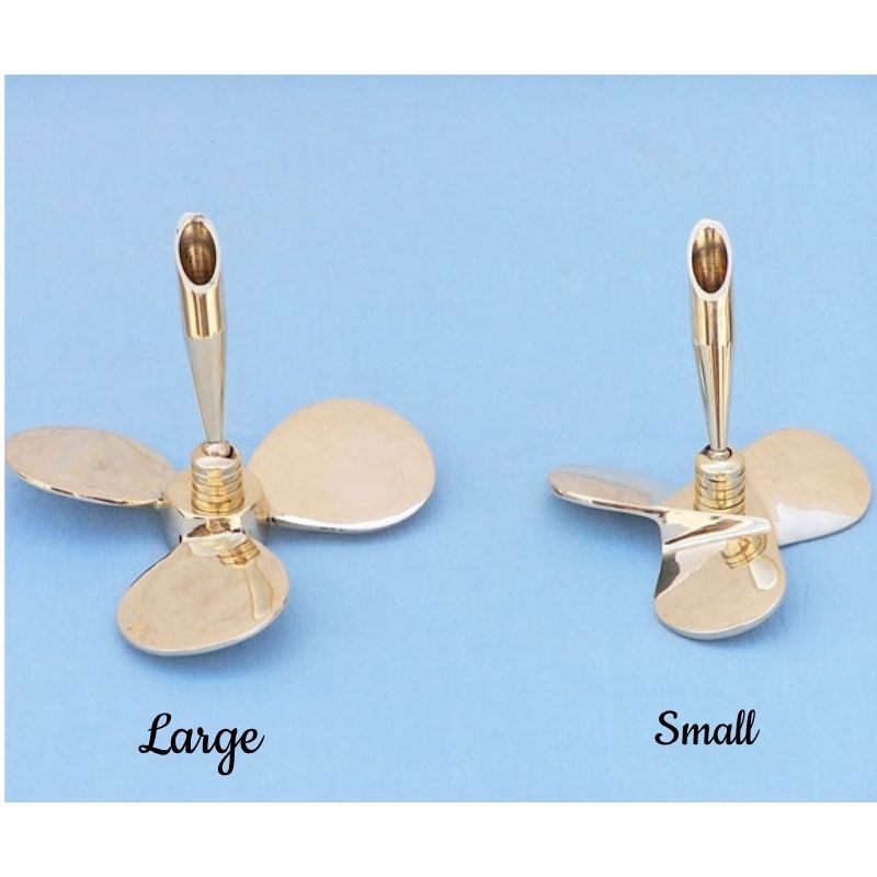 Handcrafted Brass Ship Propeller Pen Holder – Nautical Maritime Desk Accessory & Executive Gift