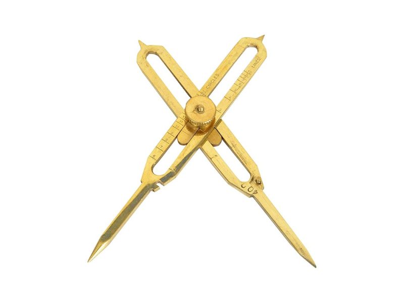 Brass Proportional Scale Divider – 6” Full Brass Drawing Tool for Artists, Designers & Architects – Precision Scale Measuring Instrument for Sketching, Drafting & Geometry