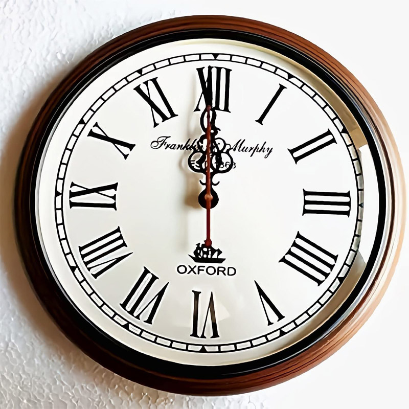 Nautical Antique Style Wooden Wall Clock (12 Inch, Brown)