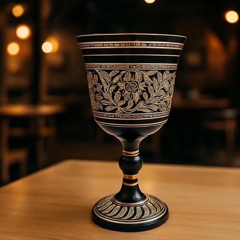 Chalice Goblet Solid Brass Vintage Golden Roman Cup of King Arthur Drinking Wine Goblet Brass Vintage Chalice Goblet Wine Cups of King Arthur