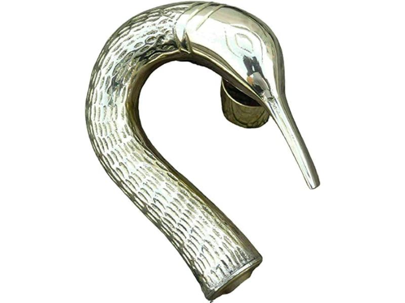 Vintage Swan Face Brass Handle Walking Stick Handcrafted Wooden Cane with Swan Head Handle – Foldable Rosewood Walking Cane for Men & Women – Antique Victorian Style Collectible Gift & Mobility Aid