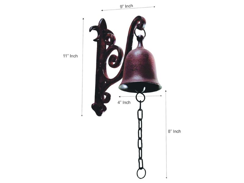 Vintage Cast Iron Dinner Bell – Rustic Entry Door Bell for Outdoor & Indoor Use, Wall Mounted Antique Farm Bell for Front Gate, Porch, Garden & Home Décor