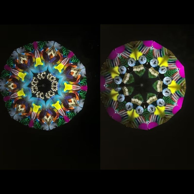 FloraLux Brass Kaleidoscope – Etched Floral Optical Toy, Liquid Chambers