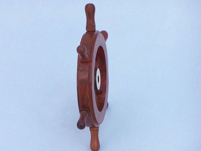 Deluxe Class Wood and Brass Decorative Ship Wheel 6\