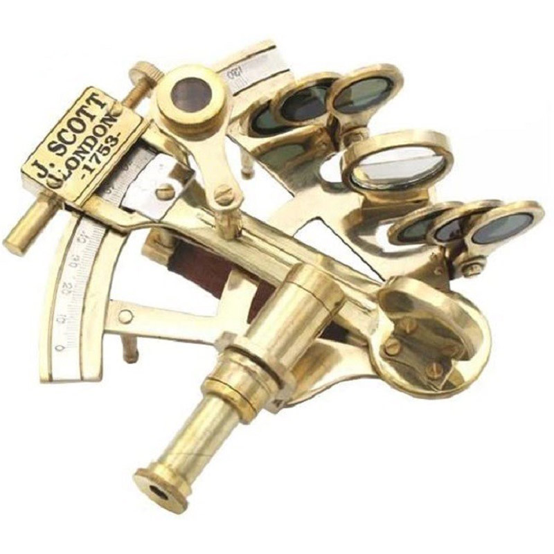 Pocket Brass Sextant 5&quot; White Star Line R.M.S. Titanic Nautical Navy Sailors Brass, Celestial Navigation with Movable Telescope, Determine Latitude &amp; Longitude, Galactic Gifting Sextant, Graduation
