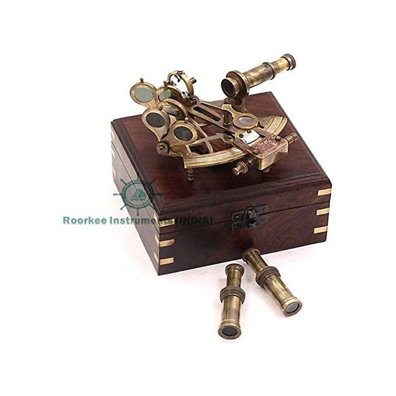 Pocket Sextant J. Scott London Nautical Brass Navy Sailors, Celestial Navigation, Two Extra Sighting Telescope, Determine Latitude and; Longitude, Rose Wooden Box, Galactic Gifting