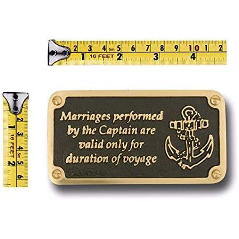 Nautical Themed Gift Plaque Marriages Performed Boating Or Sailing Brass Sign is A Great Birthday Present