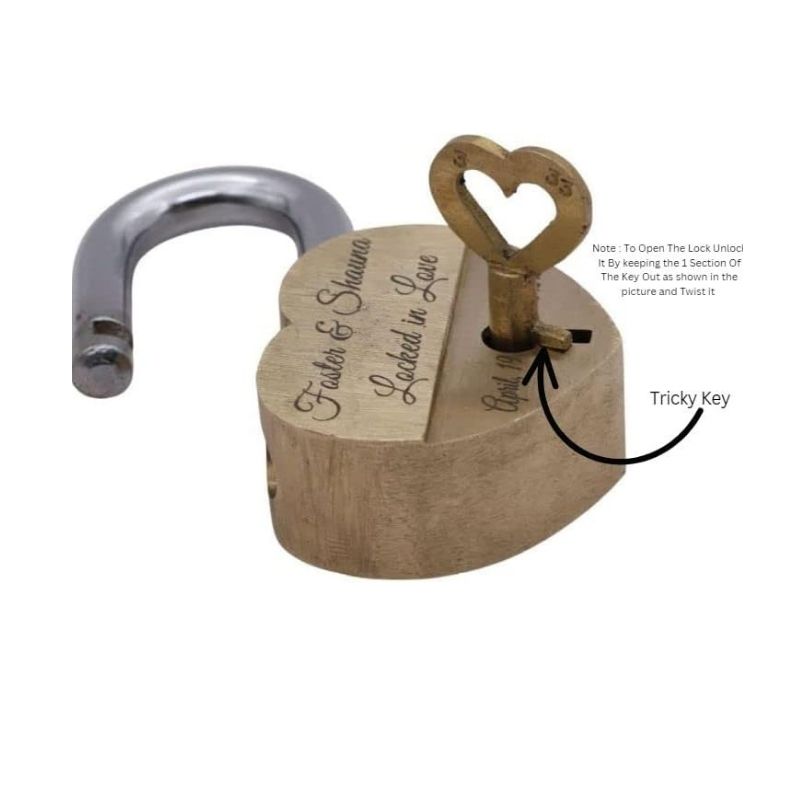 handmade 3.5 inches heart shape iron lock