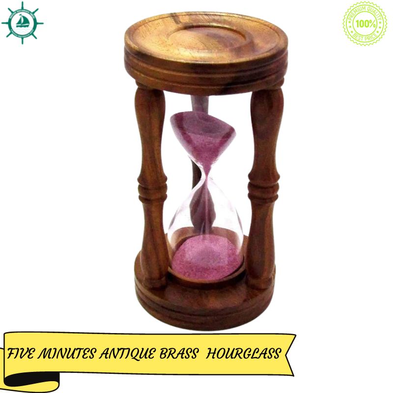 Wooden Sand Timer Hourglass Handcrafted Beautiful Wooden Sand Timer Sandglass Antique Nautical Decor Theme Wooden Finish Hourglass For Home &amp; Office