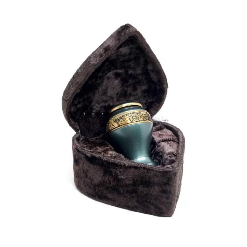Green Classic Leaf Band Keepsake Urn Small container for Funeral Ashes