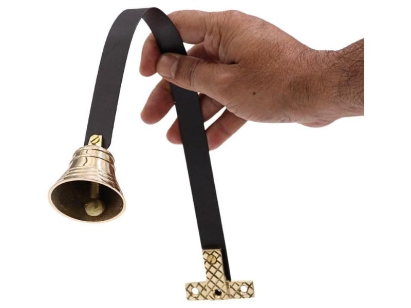Roorkee Instruments India Solid Brass Dog Doorbell – Premium Quality Training Bell with Loud Clear Sound, Wall Mount Bell with Screws for Dog Training, Shops, Restaurants, Bars & Hotel Entrances