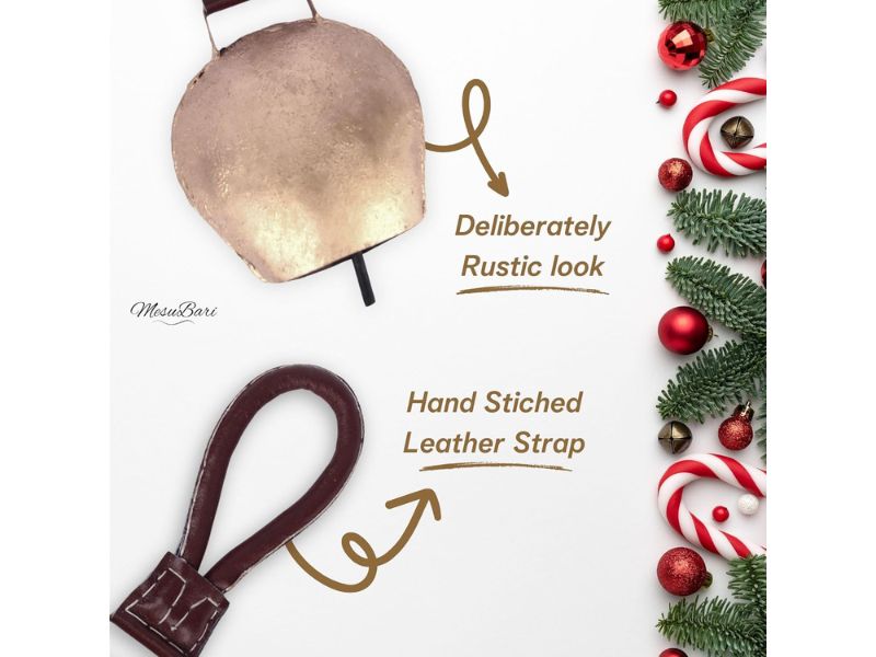 Handmade Swiss Cow Bell Rustic Antique Door Chime and Wind Chime Decoration for Weddings Festivals Home Entryway Indoor Outdoor Use
