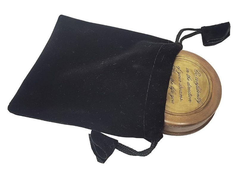 Go Confidently in the Direction of Your Dreams” Engraved Brass Compass with Leather Case – Inspirational Thoreau Quote Compass for Graduation, Retirement & Travel Gifts
