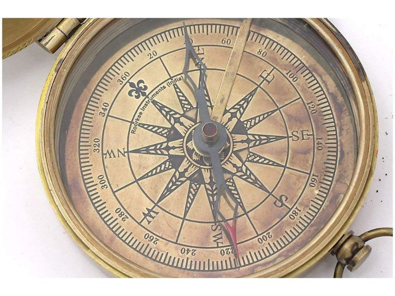 Vintage Brass Compass Engraved with J.R.R. Tolkien Quote | “Not All Those Who Wander Are Lost” | Handmade Nautical Compass with Leather Case | Inspirational Gift for Men, Him, Traveler, Son