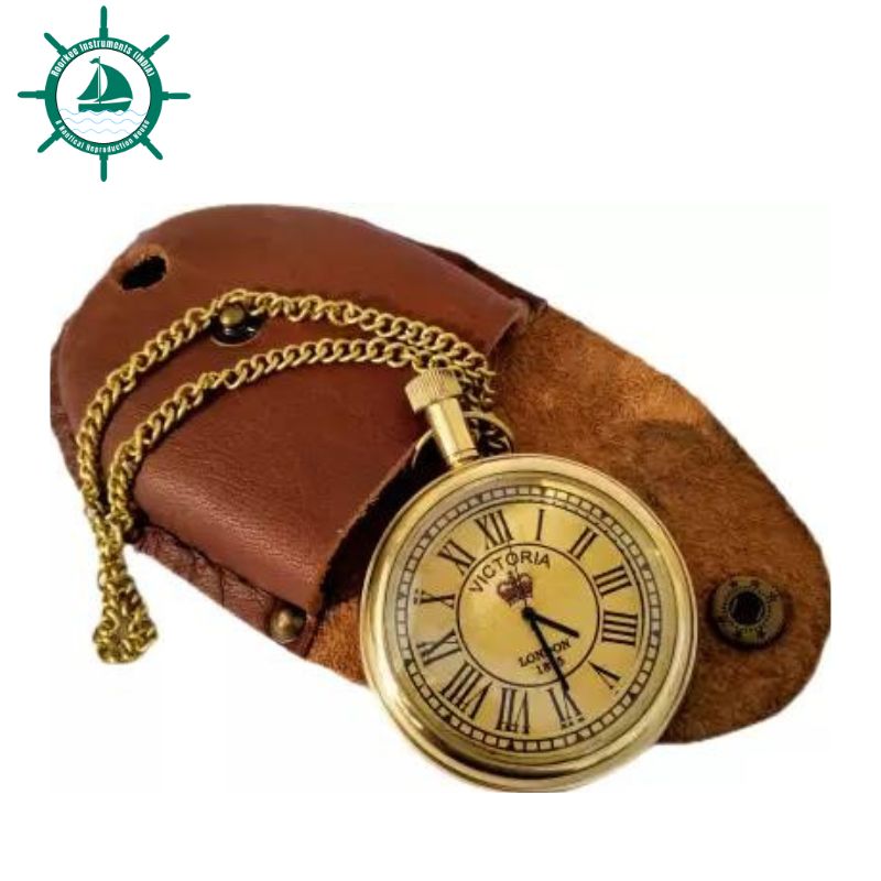 Handmade Crown Shiny Brass Pocket Watch 