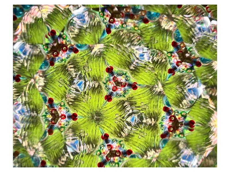 Handcrafted Brass Kaleidoscope with Floral Etched Tube, Two Interchangeable Turning Wheels, Wooden Display Stand – Optical Toy & Decorative Gift for Kids, Adults & Collectors