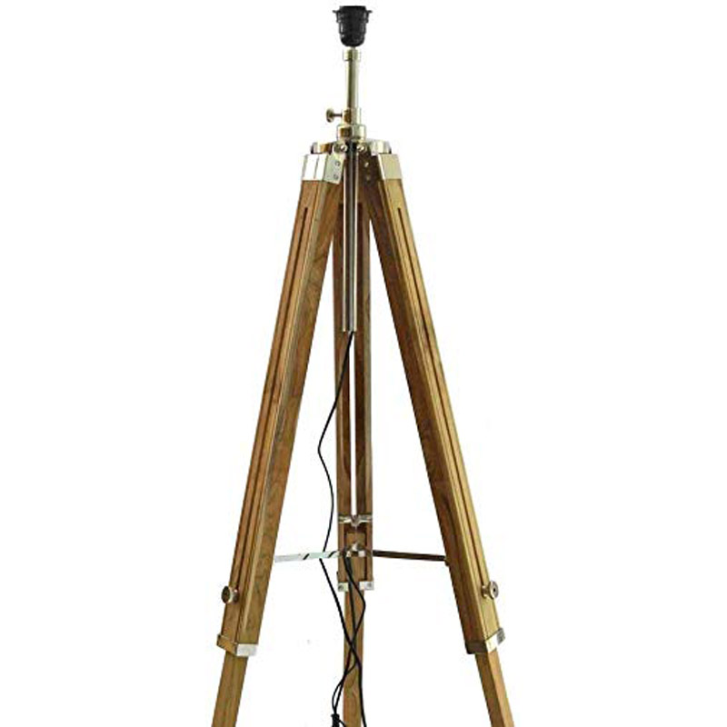 Classic Wood Tripod Floor Lamp Home Decor Lamp with Shade and Bulb