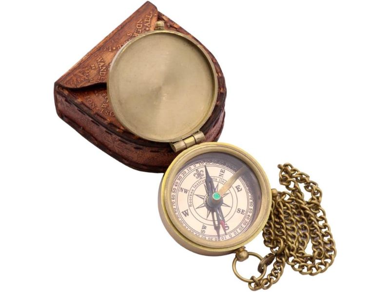 Solid Brass Personalized Engraved Compass with Leather Case – “So You Can Always Find Your Way Back to Me” Quote | Romantic Gift, Graduation, Birthday, Father to Son, Anniversary Keepsake