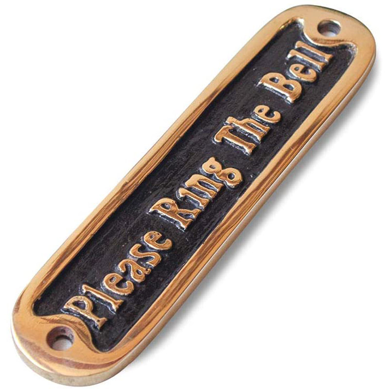 Please Ring The Bell Door Sign Brass Casted Gold/Black Plaque Plate Home Guest Welcome Decor Style Accessories Wall Mounted